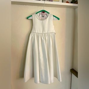 Girls ivory flower girl dress with pearls
